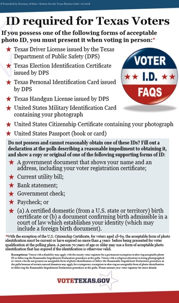 ID required for Texas Voters
